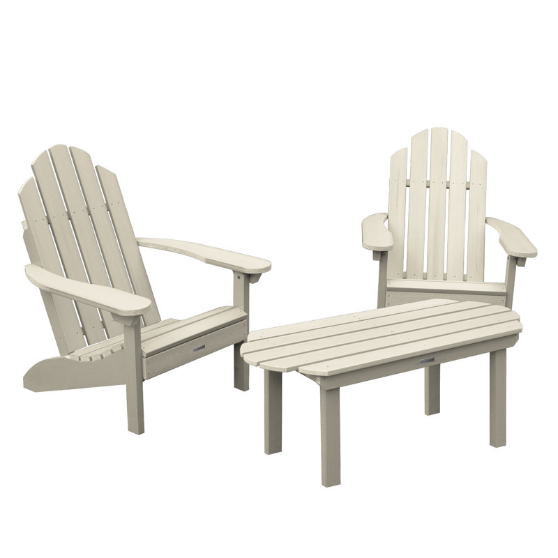 Chaise Adirondack en plastique avec table Anette, Blanchir