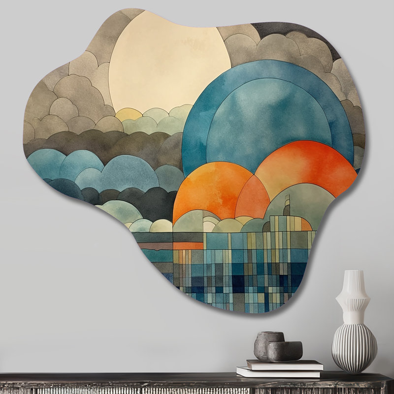 Giant Sun Cloud - Art moderne de plage asymétrique, sculpture murale en métal Freeform, H 28 po x l 25 po