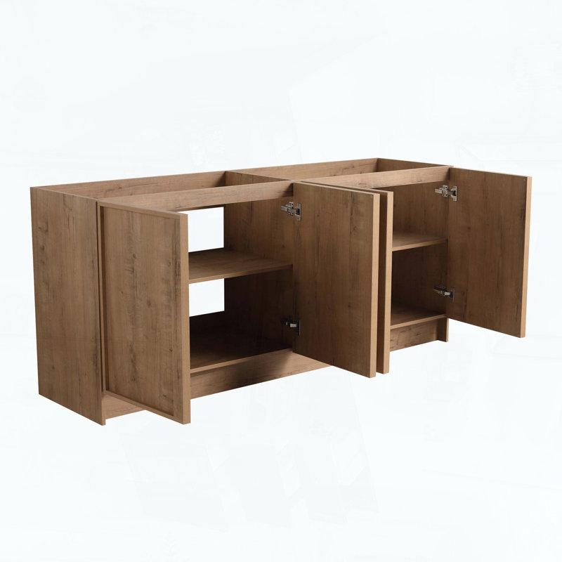 Freestanding Bathroom Vanity Cabinet Only with Four Soft-Close Cabinet Doors and Adjustable Shelves, Plywood