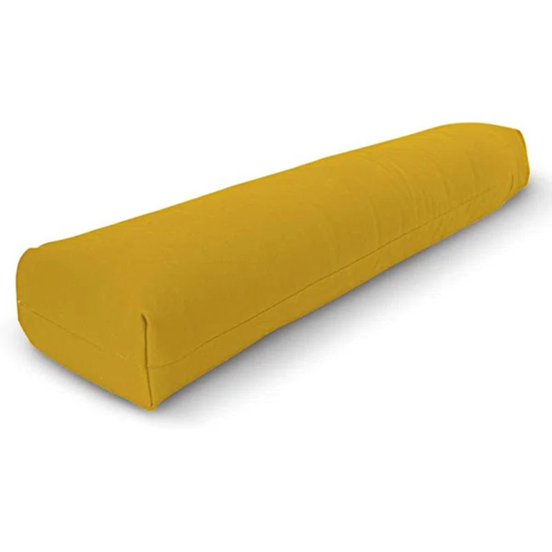 Batting Yoga Bolster - Studio Grade Pillow with Cover, Cotton, Lhassa Gold, Pranayama