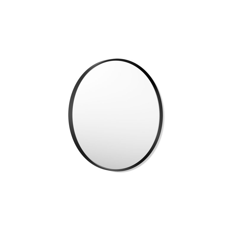 Essential Round Wall Mirror, Bathroom/Vanity Mirror with Frame, Matte Black, 22" H x 22" W x 1.38'' D