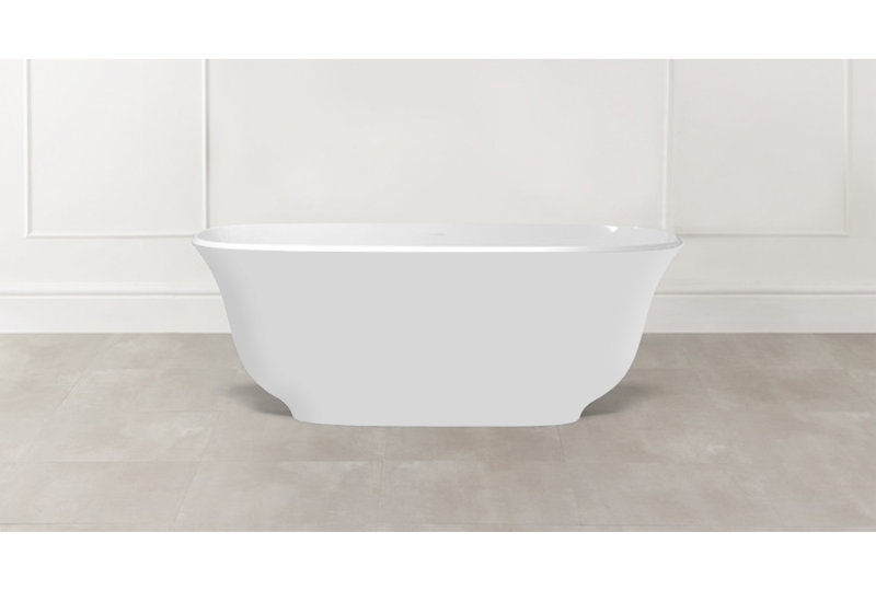 Amiata 64.75 in. L Freestanding Soaking Tub, Matte White/Matte Papyrus White