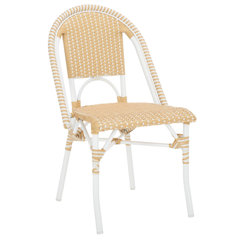 Torino Outdoor Dining Side Chair, Natural Wash/White