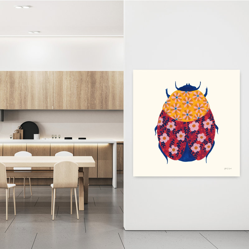 Coccinelle en fleurs III, H 48 po x l 48 po
