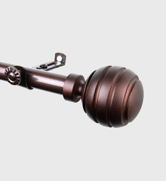 Pepin Steel Rod/Resin Finials Adjustable Single Curtain Rod Alcott Hill® 