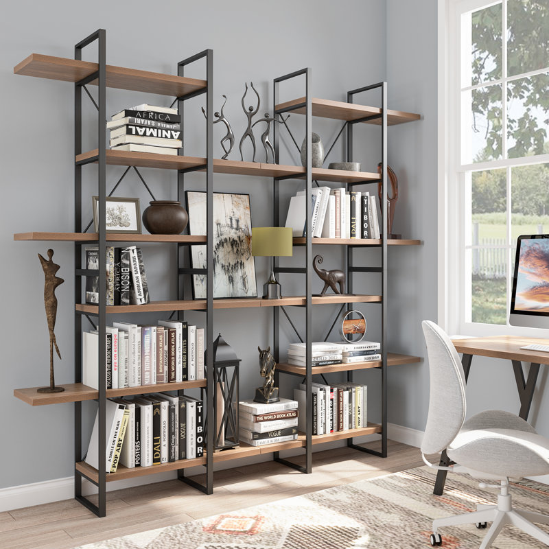 17 Stories Walnut Color Display Bookcase