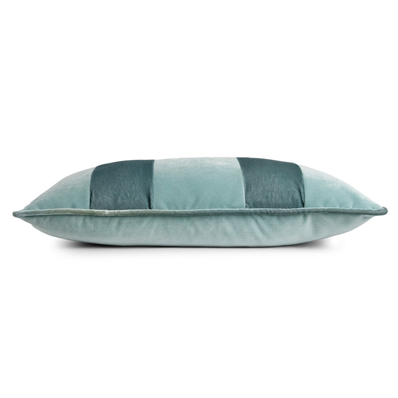 Banded Lumbar Velvet Pillow, Basil