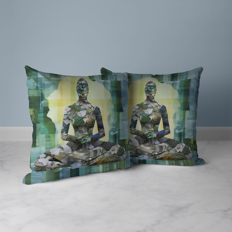 Coussin géométrique réversible, H 16 po x l 16 po