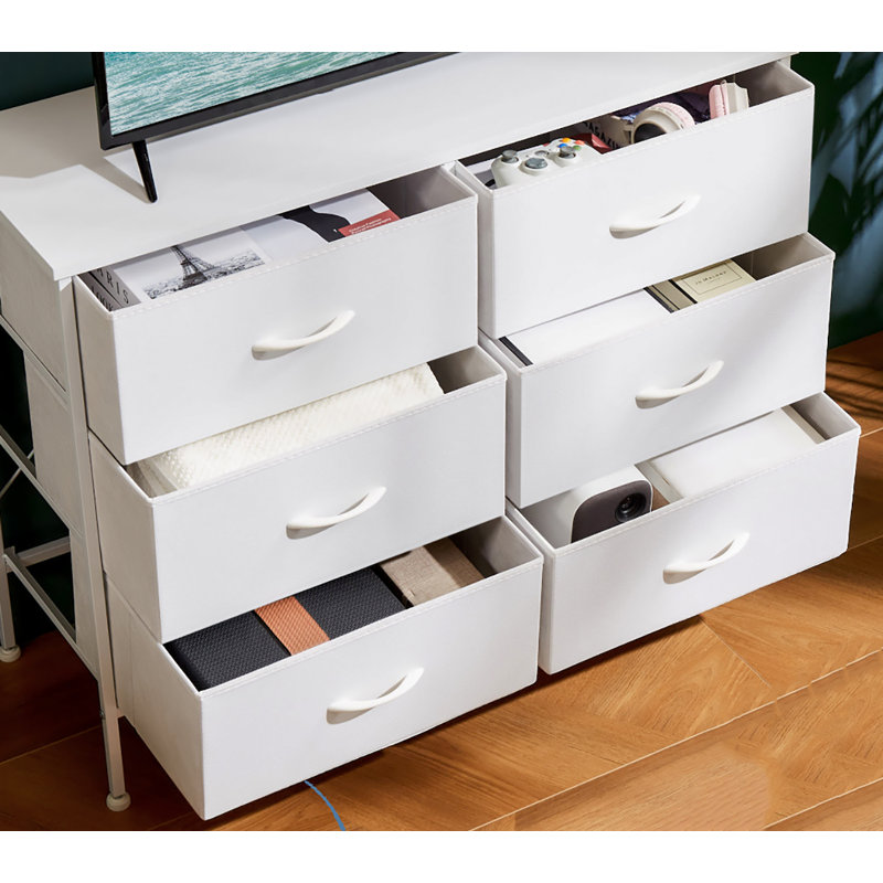Commode à 6 tiroirs en métal, Blanc