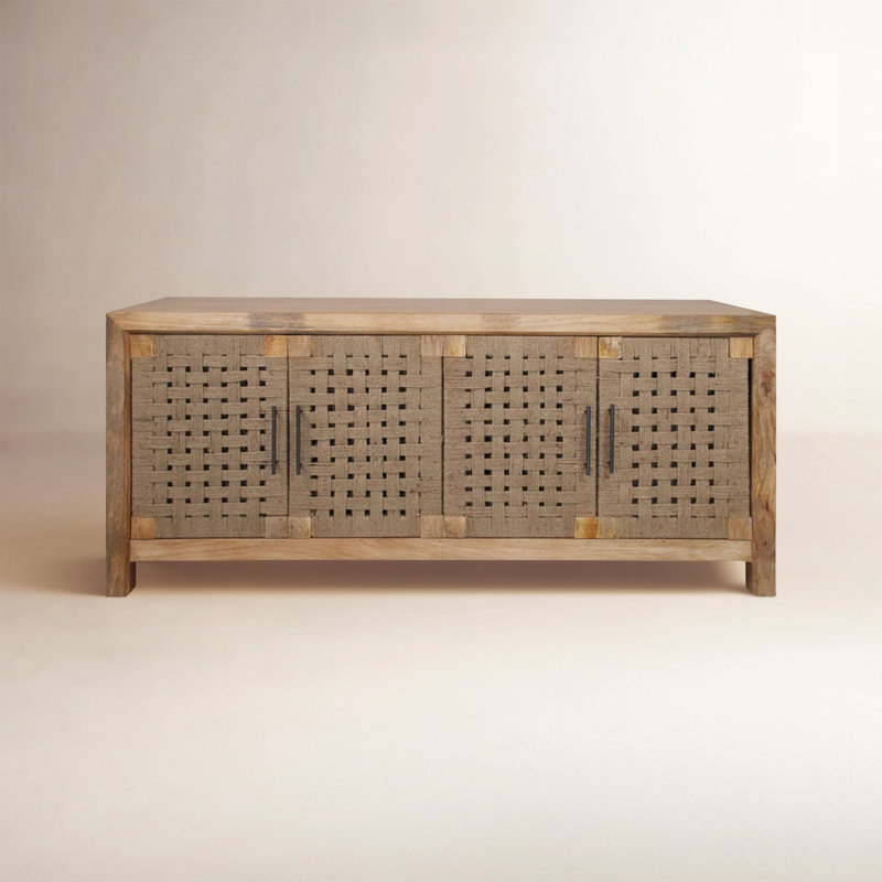 Wood Four Door Credenza