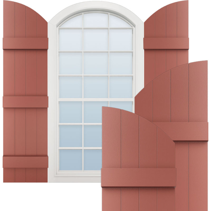 Rideaux en vinyle standard à 4 planches jointes, Rouge bourgogne, H 89 po x l 14 po x P 1 po
