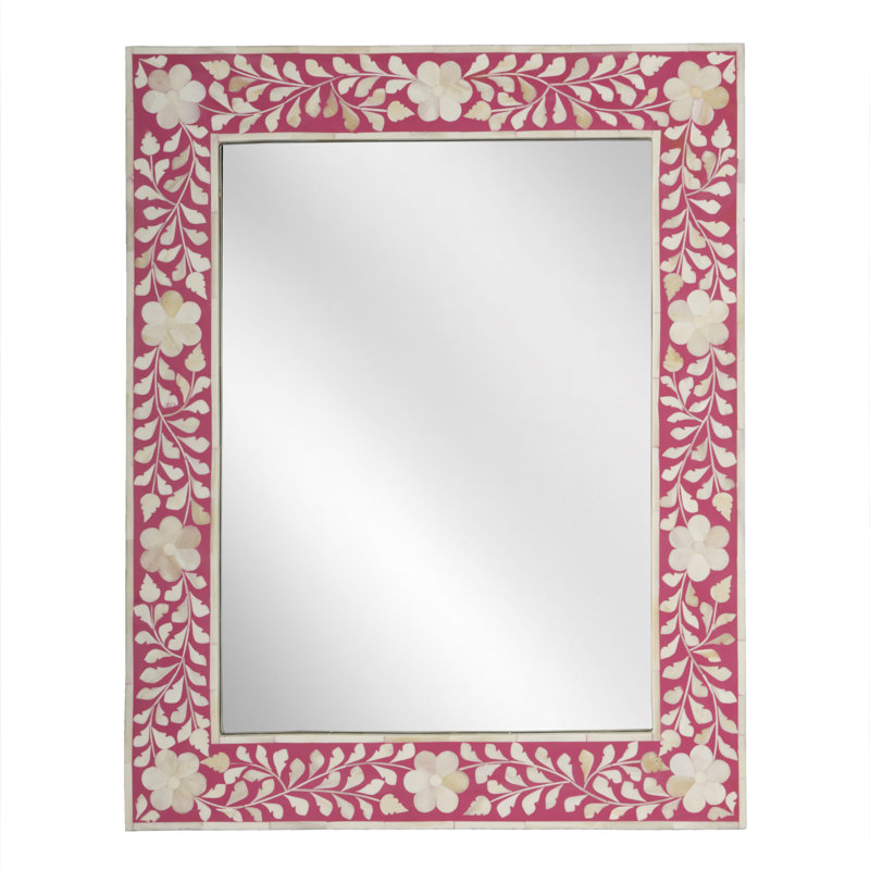 Vivienne Pink Bone Inlay Wall Mirrored