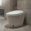 Toilette intelligente une pièce avec bidet intégré, siège à ouverture / fermeture automatique, chasse d'eau avec capteur de pied, veilleuse, laveuse et sécheuse à eau chaude, siège chauffant, télécommande, blanc-125048839