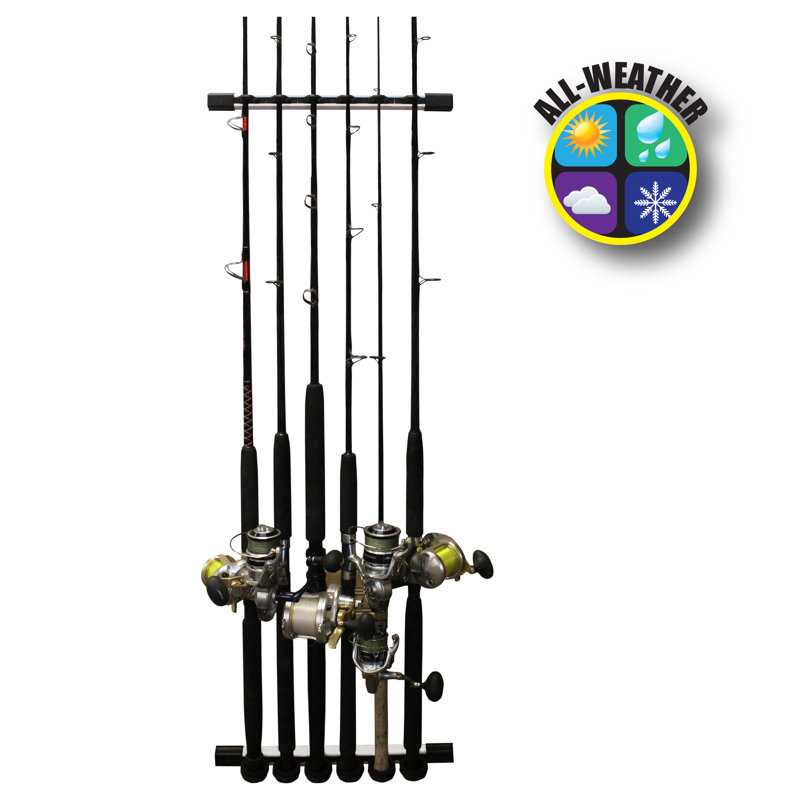 Emmons Plastic Mounting / Installation Required Mounted Adjustable Multi-Use Fishing Rack