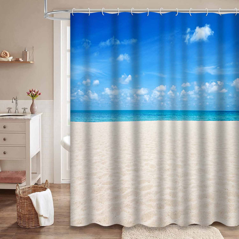 Plage tropicale bleue avec 12 crochets, L 72 po x l 84 po
