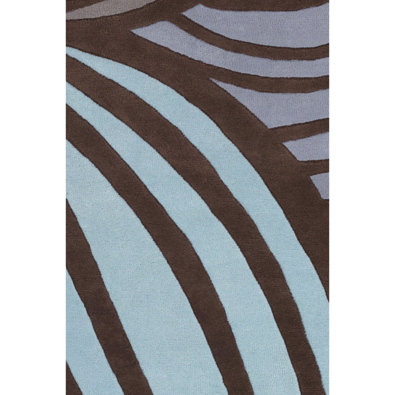 Tapis brun / bleu touffeté à la main Inhab, Rectangle 5 pi x 7 pi 6 po