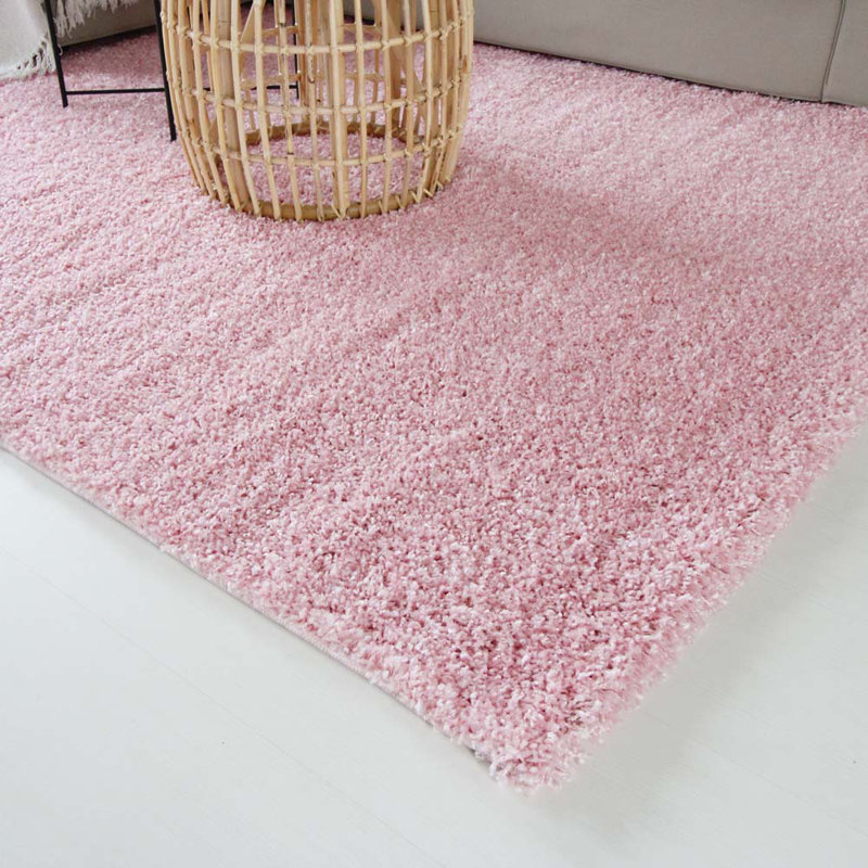 Abilene Shaggy Pink Rug, Rectangle 140 x 200cm