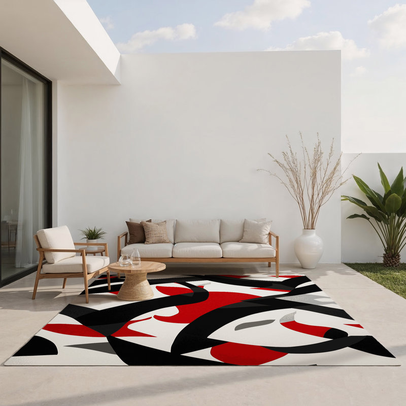 Sinister Pulse Indoor And Outdoor Area Rug, Rectangle 5' x 7'