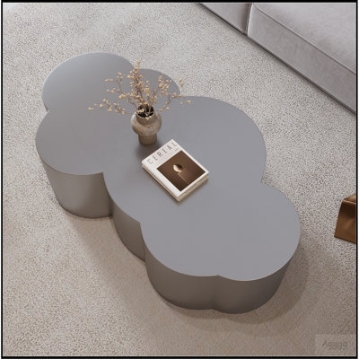 Table basse de 41,3 po en acier inoxydable de luxe pour centre de salon