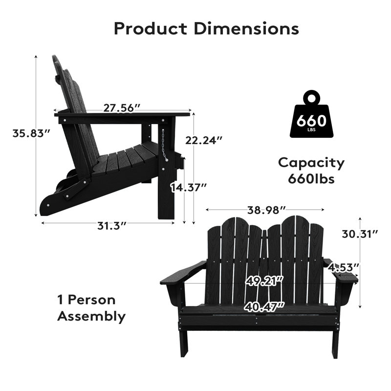 Chaise Adirondack Wolak, Noir, noir, noir, noir