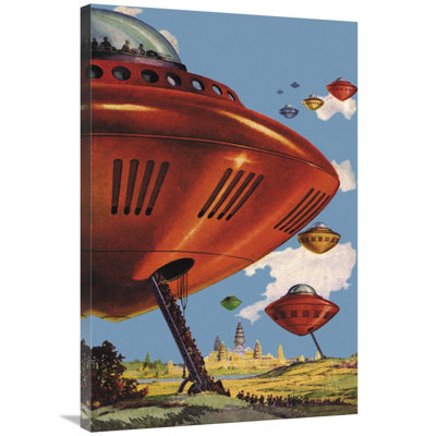 «Spaceship at Angkor Wat», affiche vintage