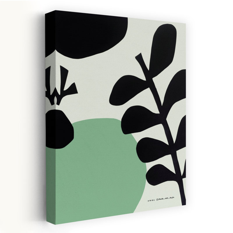 Contemporary Art Abstract Contemporary Minimalist Flower Nature Art by Awol Art Alex - Wrapped Canvas Print