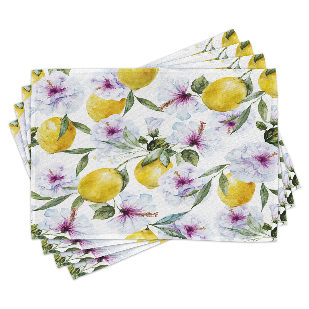 Platzdeckchen 4er-Set, Blumen Ernte-Aroma, Multicolor