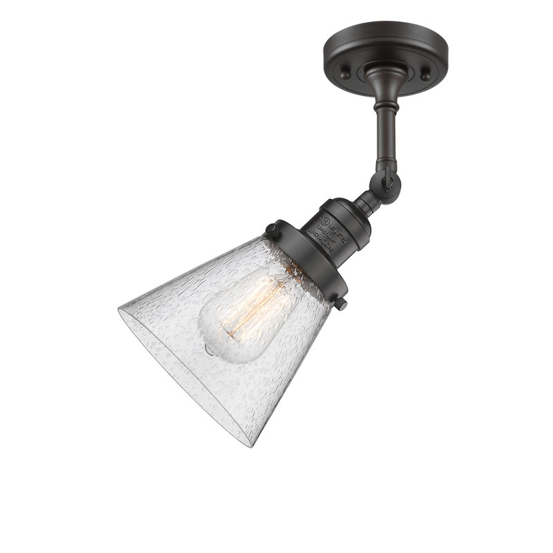 Agustine Flush Mount, Oil Rubbed Bronze, 13.5" H x 6.25" W x 6.25" D