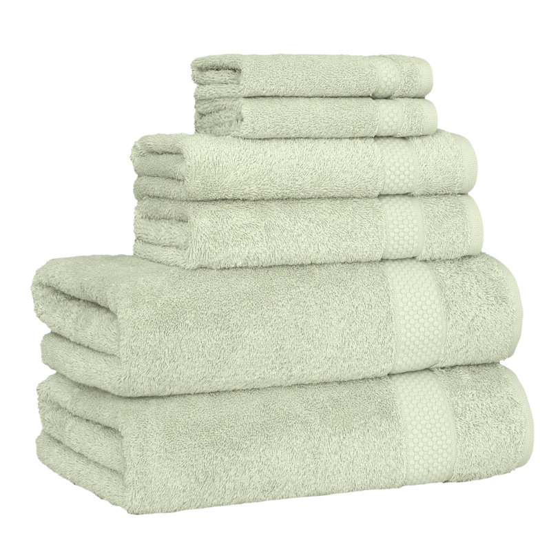 STARLIGHT 6 Piece Turkish Cotton Towel Set, Green