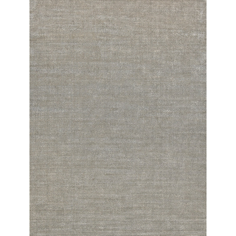 Duo Hand-Loomed Wool/Synthetic Silver/Dark Gray Area Rug, Rectangle 2' x 3'
