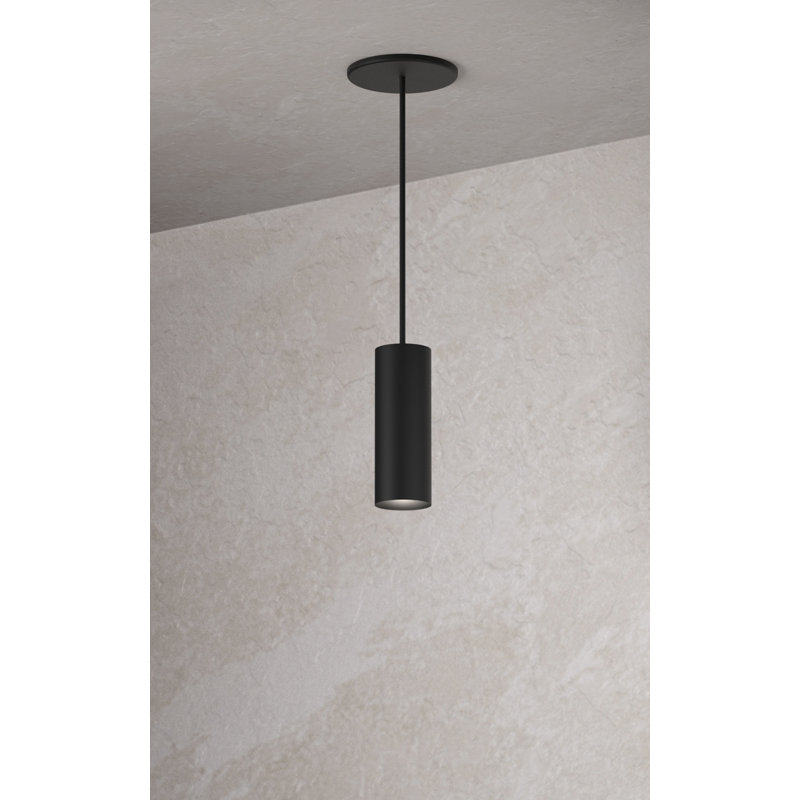 Luminaire suspendu rond 2 po, 20 W, 3500 K 90 IRC, 50 °, cordon de 10 pi - ajustement rétro, Noir mat