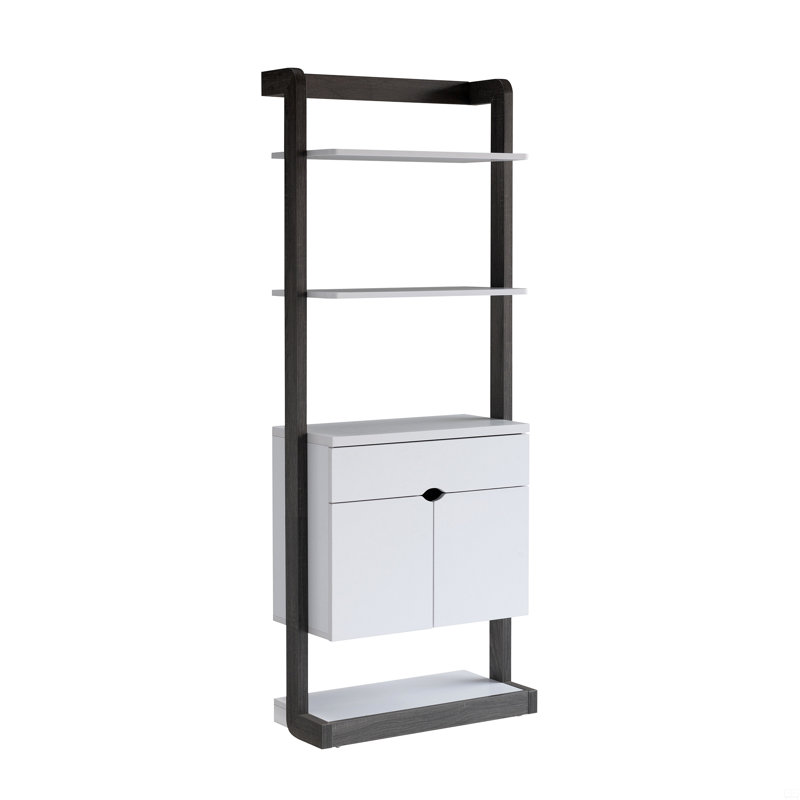 Bookcase Four Open Shelve One Drawer Two Cabinets With Open Shelve
