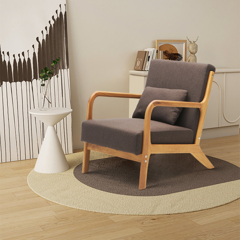 Fauteuil d'appoint George Oliver, Chaise rose + housse grise