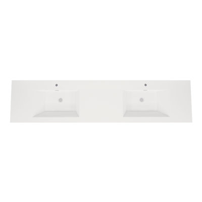 MEBO 24'' White Reinforced Acrylic Rectangular Bathroom Sink with Overflow