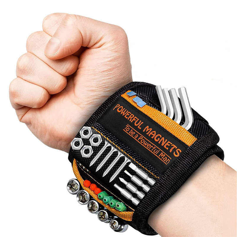 Men Magnetic Wristband Tool Pouch