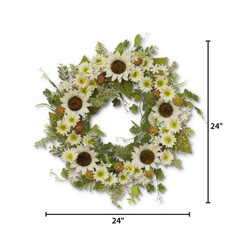 24 in. Sunflower Berry Wreath