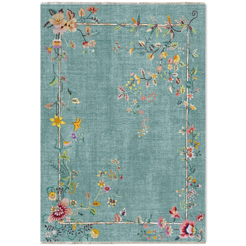Zelphia Floral Indoor / Outdoor Rug, Rectangle 6'7" x 9'7"