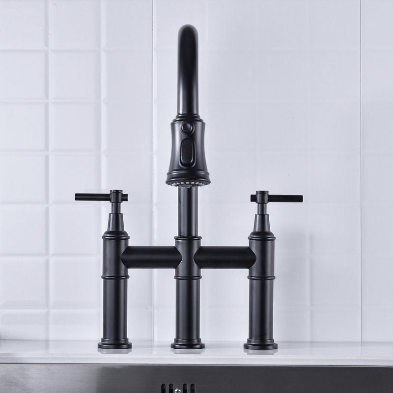 Matte Black Kitchen Faucet - Quality Aerator For Smooth Water Flow Bridge And Quiet, Matte Black