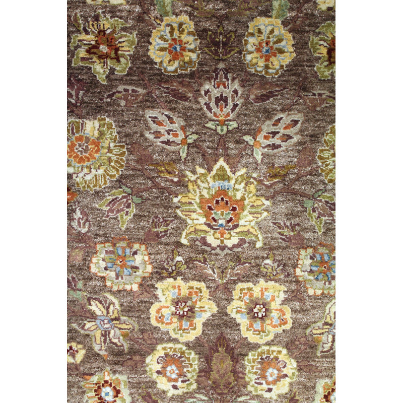 Tapis brun / beige nouvel âge 10 pi 3 po x 14 pi 10 po Moghul