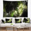Tapisserie abstraite fumée verte-28504221