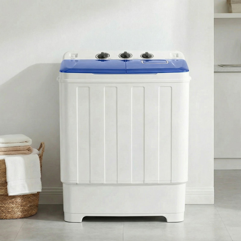 4,1 pieds cubes Pi. Combiné laveuse et essoreuse portative haute efficacité, Bleu