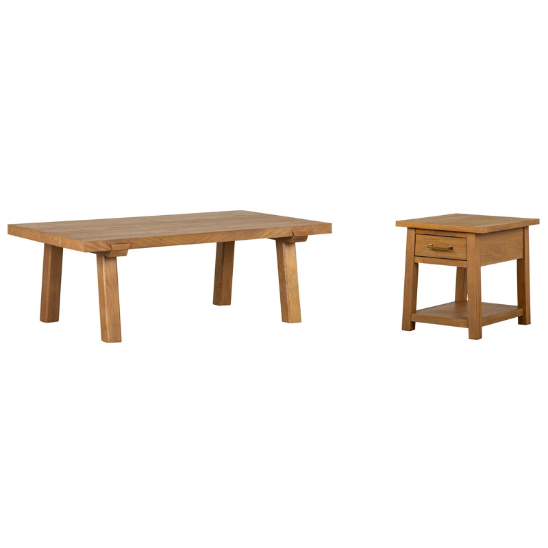 Bernstein Rectangular Cocktail Table With End Table, 2 Pieces: Coffee Table, End Table