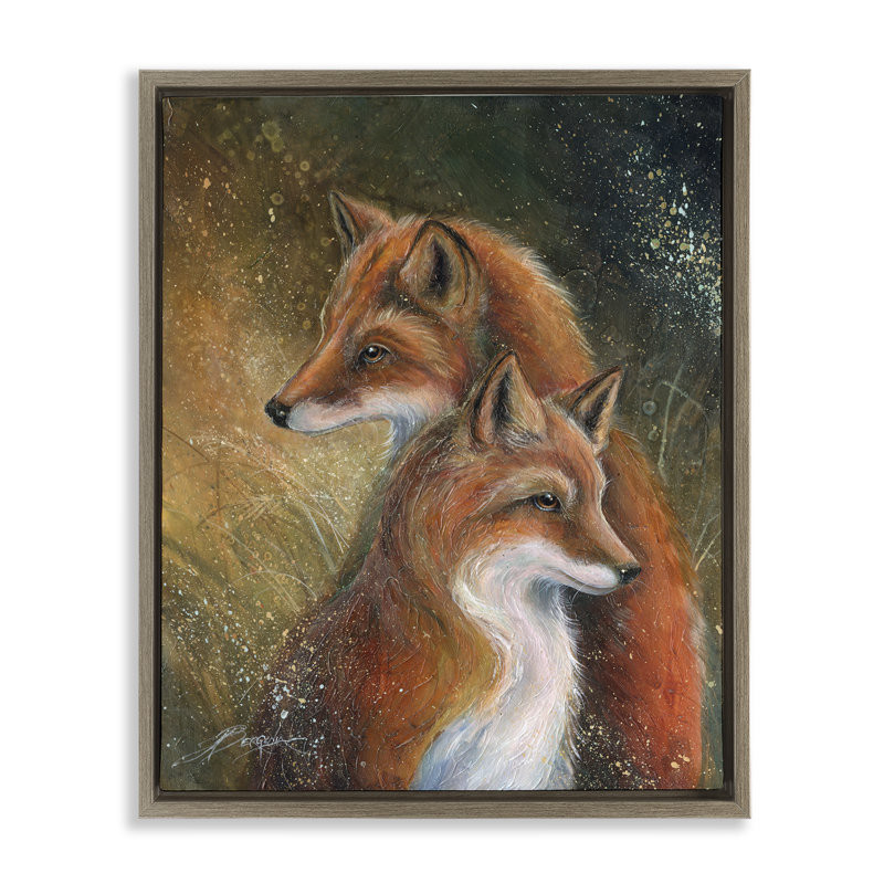 Cadre flottant Fox Portrait, design par Jody Bergsma, Cadre flottant orme Montalcino, H 31 po x l 25 po