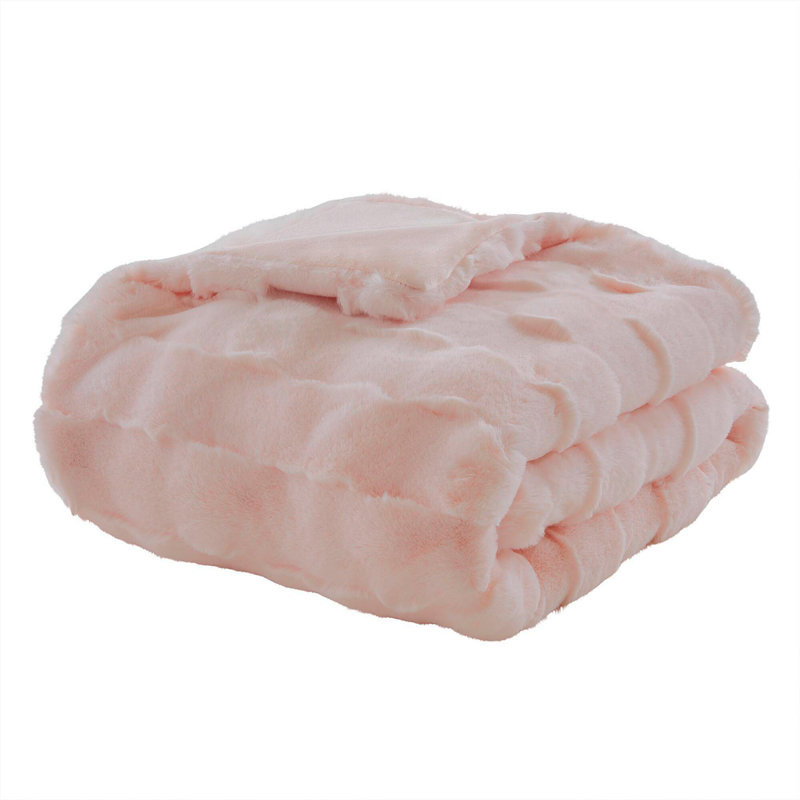 1 jeté en fausse fourrure Vivienne, Rose