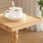 Solid Wood Square End Table,Pedestal Drink Table, Small Corner Table，Tall Plant Stand-Wood-186773990