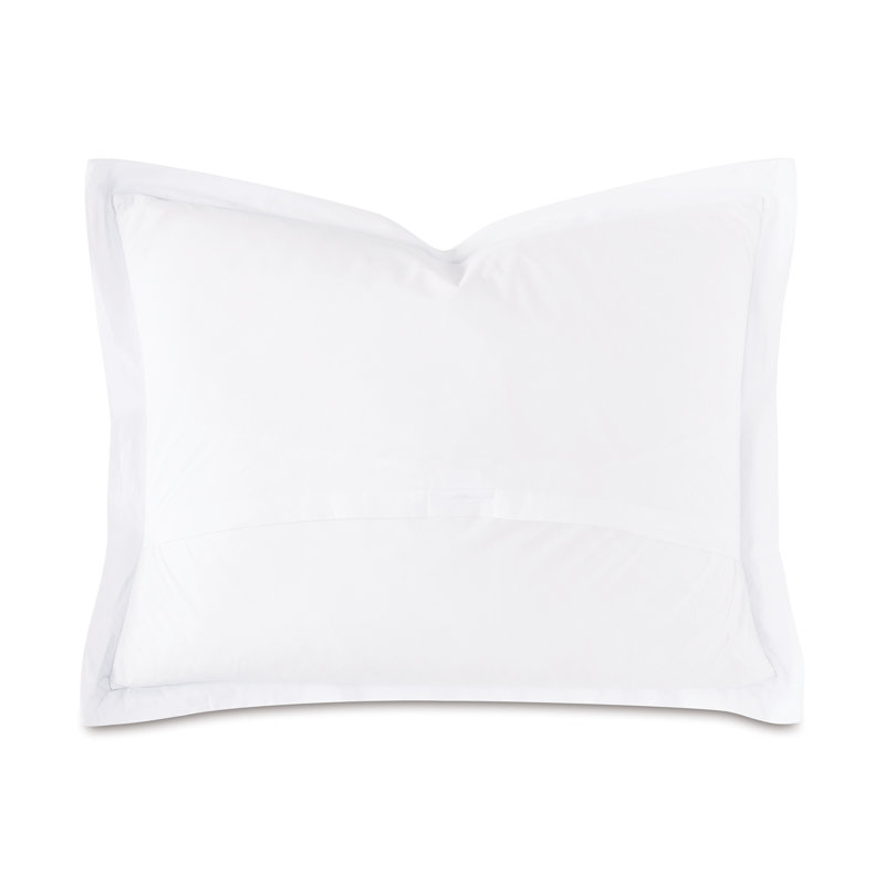 Tessa Cotton Sham Set, Standard, White/Blue, Border