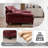 127'' Sectional Couches For Living Room,U Shaped Cloud Couch Sectionals With Console Bluetooth Speaker For Living Room-Wine Red-894172055