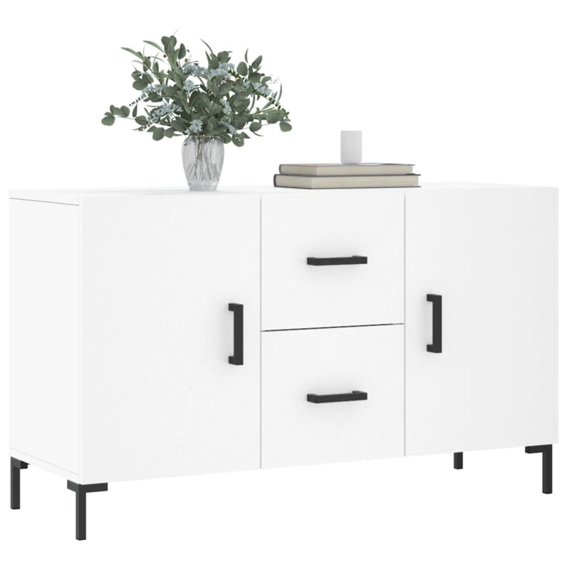 Buffet en bois d'ingénierie blanc 39,4 x 23,6 po