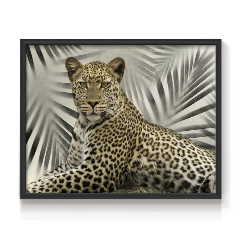 Boho Cheetah -Framed Print - Restickable, H 22 po x l 28 po, Noir, noir, noir, noir