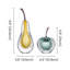 Sculpture de fruits Art Glass - Figurine en cristal de bulles, poire ou pomme, avec noyau de couleur et tige tirée à la main | Décoration moderne pour bibliothèque, console et table basse